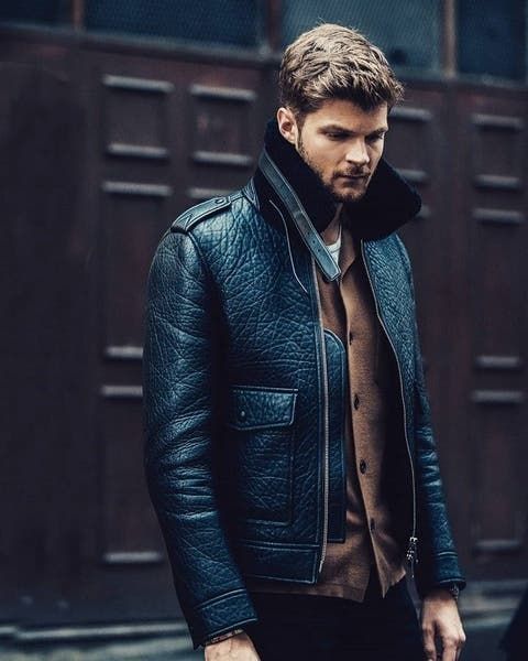 Fashionable Men's Italian Leather Jacket